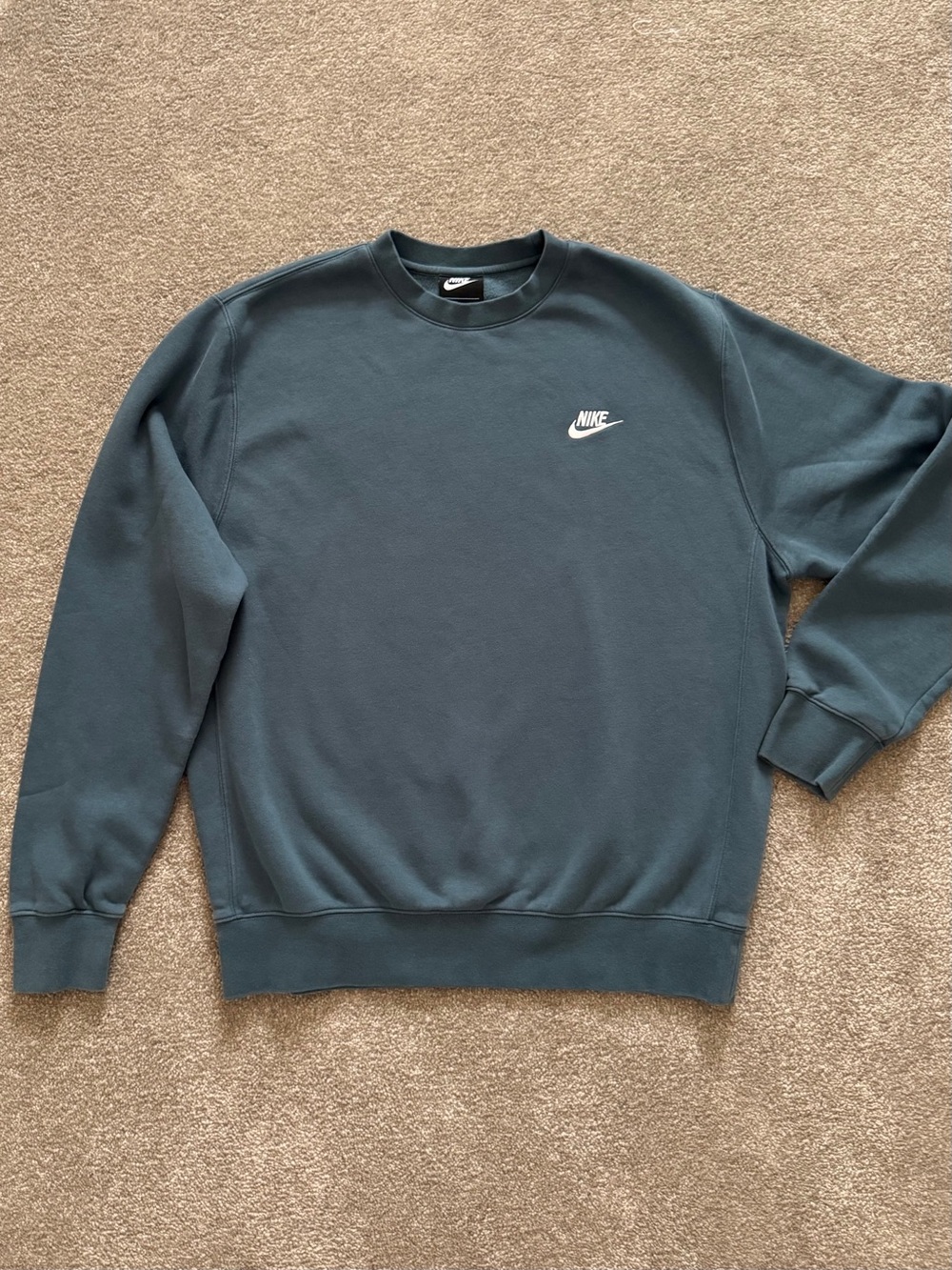Nike Men’s Crewneck Sweatshirt - Teal Green with White Logo